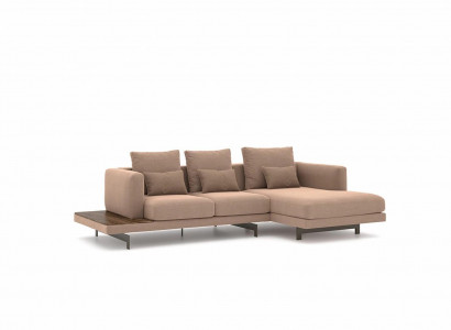 Upholstered furniture corner sofa L-shape beige designer furniture corner suite living room